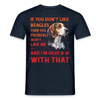 Beagle funny saying dog - Men's T-Shirt - navy - Front - AI Model Male 178 light (178cm)
