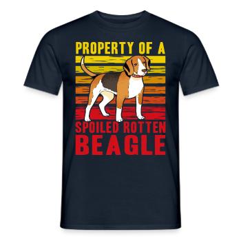 Propriété d’un Beagle pourri gâté - T-shirt homme - marine - Devant - AI Model Male 178 light (178cm)