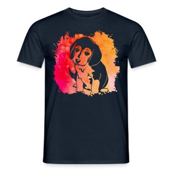 Beagle Dog - Men's T-Shirt - navy - Front - AI Model Male 178 light (178cm)
