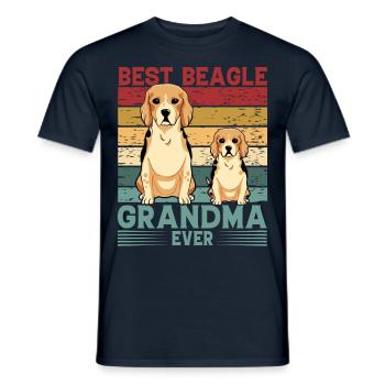 Meilleure grand-mère Beagle de tous les temps - T-shirt homme - marine - Devant - AI Model Male 178 light (178cm)