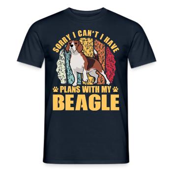 Désolé, je ne peux pas avoir de plans avec mon Beagle - T-shirt homme - marine - Devant - AI Model Male 178 light (178cm)