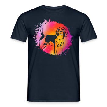 Beagle Dog - Men's T-Shirt - navy - Front - AI Model Male 178 light (178cm)