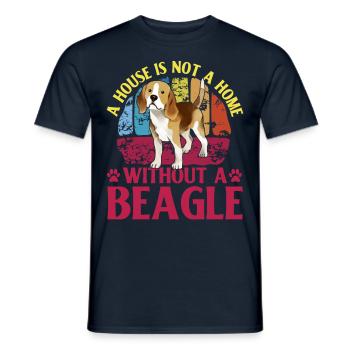 Une maison n’est pas une maison sans Beagle - T-shirt homme - marine - Devant - AI Model Male 178 light (178cm)