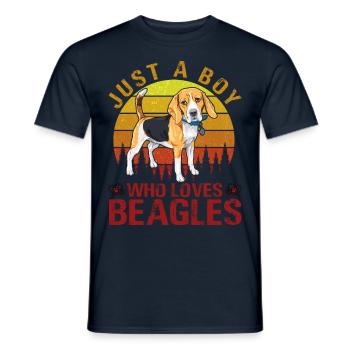 Just a Boy who loves Beagles - Männer T-Shirt - Navy - Vorne - AI Model Male 178 light (178cm)