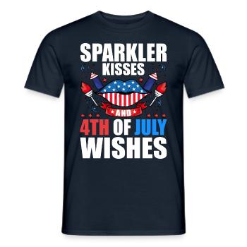 Sparkler Kisses 4th of July Wishes - T-shirt homme - marine - Devant - AI Model Male 178 light (178cm)