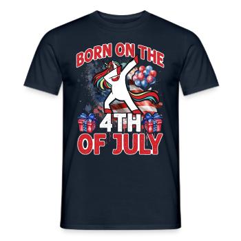 Born on the 4th of July - Men's T-Shirt - navy - Front - AI Model Male 178 light (178cm)