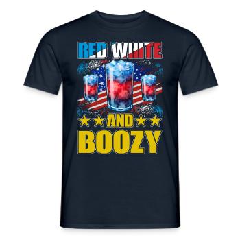 Red White and Boozy 4. Juli - Männer T-Shirt - Navy - Vorne - AI Model Male 178 light (178cm)