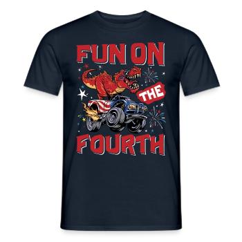 Fun on the fourth - Männer T-Shirt - Navy - Vorne - AI Model Male 178 light (178cm)