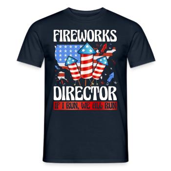 Directeur de feux d’artifice Si je cours, nous courons tous - T-shirt homme - marine - Devant - AI Model Male 178 light (178cm)