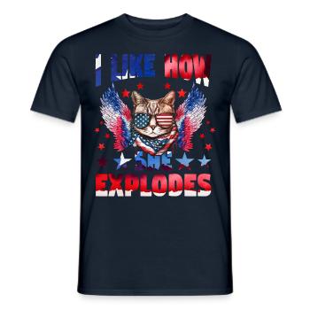 J’aime la façon dont elle explose - T-shirt homme - marine - Devant - AI Model Male 178 light (178cm)
