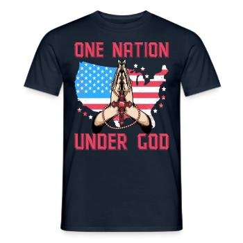 Une nation sous Dieu - T-shirt homme - marine - Devant - AI Model Male 178 light (178cm)