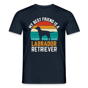 MON MEILLEUR AMI EST UN LABRADOR RETRIEVER - T-shirt homme - marine - Devant - AI Model Male 178 light (178cm)