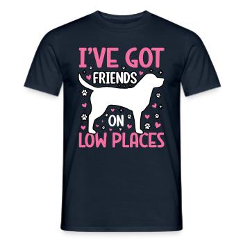 J’AI DES AMIS DANS DES ENDROITS BAS - T-shirt homme - marine - Devant - AI Model Male 178 light (178cm)
