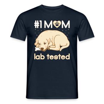 mom lab tested - Men's T-Shirt - navy - Front - AI Model Male 178 light (178cm)
