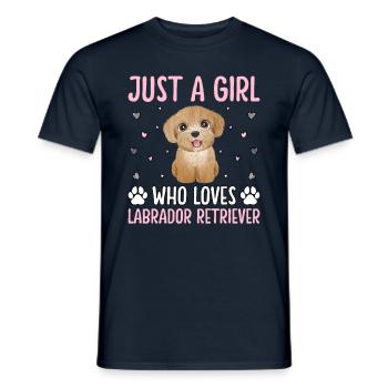 Juste une fille qui aime Labrador Retriver - T-shirt homme - marine - Devant - AI Model Male 178 light (178cm)