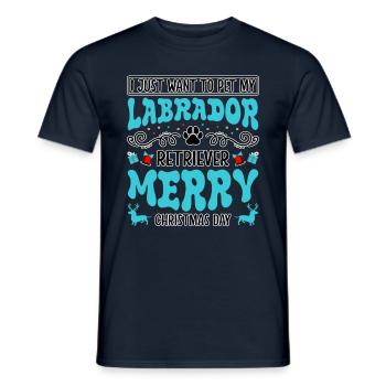 Labrador Christmas Weihnachten - Men's T-Shirt - navy - Front - AI Model Male 178 light (178cm)