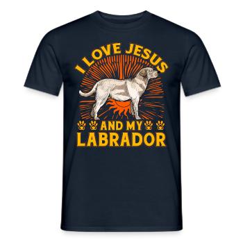 I love Jesus and my Labrador - Männer T-Shirt - Navy - Vorne - AI Model Male 178 light (178cm)