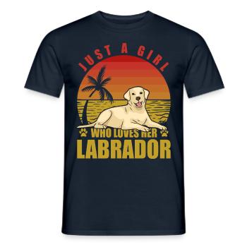 Juste une fille qui aime son Labrador - T-shirt homme - marine - Devant - AI Model Male 178 light (178cm)