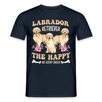 Labrador Retriever la race heureuse et chanceuse - T-shirt homme - marine - Devant - AI Model Male 178 light (178cm)