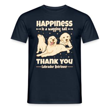 Happiness is a wagging tail thank you Labrador - Männer T-Shirt - Navy - Vorne - AI Model Male 178 light (178cm)