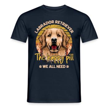 Labrador Retriever the happy pill we all need - Men's T-Shirt - navy - Front - AI Model Male 178 light (178cm)