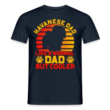 Papa havanais comme un père normal mais plus cool - T-shirt homme - marine - Devant - AI Model Male 178 light (178cm)