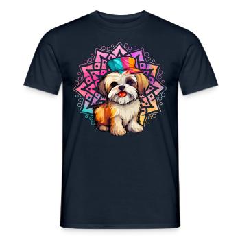 Chien havanais - T-shirt homme - marine - Devant - AI Model Male 178 light (178cm)
