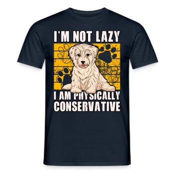 I'm not lazy I am physically Conservative - Men's T-Shirt - navy - Front - AI Model Male 178 light (178cm)
