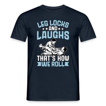 Leg Locks and Laughs, c’est comme ça qu’on roule - T-shirt homme - marine - Devant - AI Model Male 178 light (178cm)