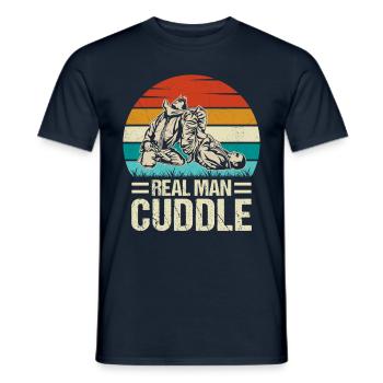 Real Man Cuddle Jiu-Jitsu - Männer T-Shirt - Navy - Vorne - AI Model Male 178 light (178cm)