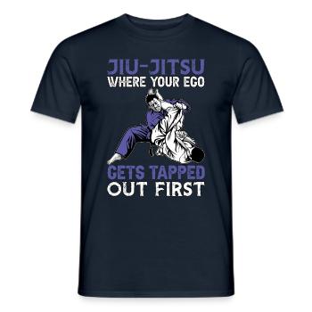 Jiu-Jitsu où votre ego est exploité en premier - T-shirt homme - marine - Devant - AI Model Male 178 light (178cm)