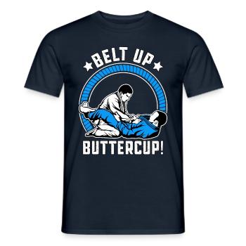 Ceinture Renoncule Jiu-Jitsu Brésilien - T-shirt homme - marine - Devant - AI Model Male 178 light (178cm)