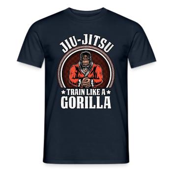Jiu-Jitsu train like a Gorilla - Men's T-Shirt - navy - Front - AI Model Male 178 light (178cm)