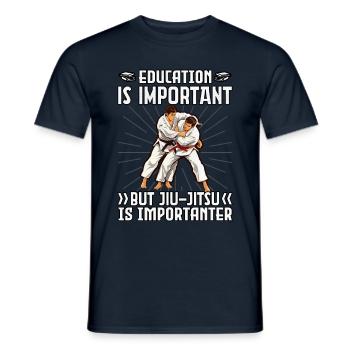 L’éducation est importante, mais le Jiu-Jitsu est important - T-shirt homme - marine - Devant - AI Model Male 178 light (178cm)