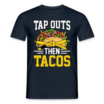 Tapez sur les sorties, puis sur les tacos, BJJ - T-shirt homme - marine - Devant - AI Model Male 178 light (178cm)