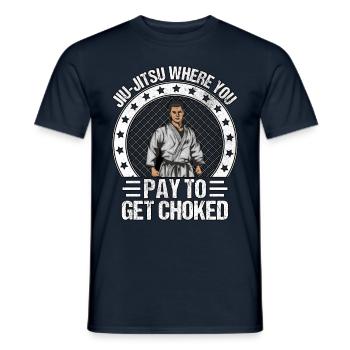 Jiu-Jitsu où vous payez pour vous étouffer - T-shirt homme - marine - Devant - AI Model Male 178 light (178cm)
