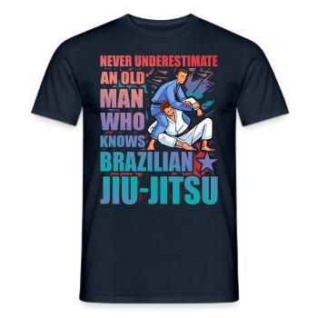 Jiu-Jitsu brésilien dicton drôle - T-shirt homme - marine - Devant - AI Model Male 178 light (178cm)