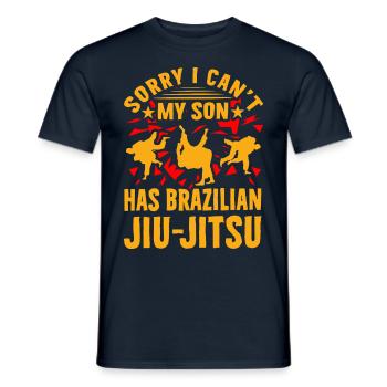Sorry I can't my son has Brazilian Jiu-Jitsu - Men's T-Shirt - navy - Front - AI Model Male 178 light (178cm)