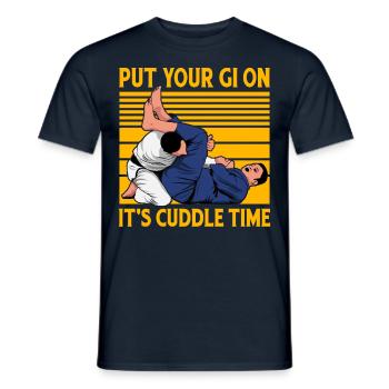 Le Jiu-Jitsu Brésilien met votre Gi en temps de câlins - T-shirt homme - marine - Devant - AI Model Male 178 light (178cm)