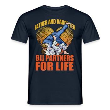 Père et fille BJJ Partenaires pour la vie - T-shirt homme - marine - Devant - AI Model Male 178 light (178cm)