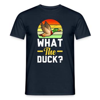 What the Duck Is Going On Ducks Flying - Men's T-Shirt - navy - Front - AI Model Male 178 light (178cm)