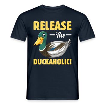 Let go of the duck alcoholic ducks fun - Men's T-Shirt - navy - Front - AI Model Male 178 light (178cm)