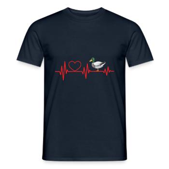 Ente Herzschlag Gummiente Rot Liebe Glück Ente - Männer T-Shirt - Navy - Vorne - AI Model Male 178 light (178cm)