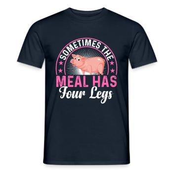 Sometimes your food has your feet vegan or - Men's T-Shirt - navy - Front - AI Model Male 178 light (178cm)