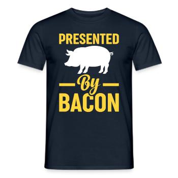 Presented By Bacon Schwein Schinken Tier Kultur - Männer T-Shirt - Navy - Vorne - AI Model Male 178 light (178cm)