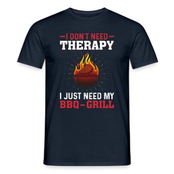 Ich Brauche Keine Therapie Ich Brauche Nur BBQ - Männer T-Shirt - Navy - Vorne - AI Model Male 178 light (178cm)