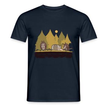 Armadillo, Armadillo, Landscape, Forest, Trees - Men's T-Shirt - navy - Front - AI Model Male 178 light (178cm)