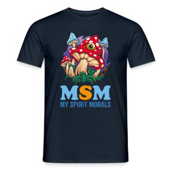 Pilzjäger Msm My Spirit Morals Foranger - Männer T-Shirt - Navy - Vorne - AI Model Male 178 light (178cm)