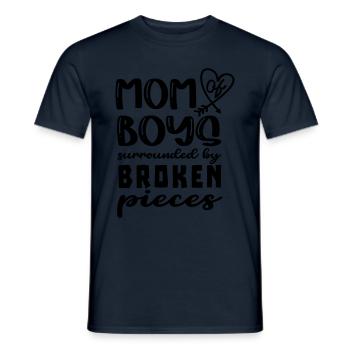 Mère de garçons entourée de - T-shirt homme - marine - Devant - AI Model Male 178 light (178cm)
