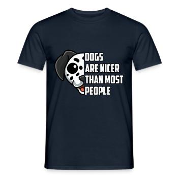 Les chiens sont plus gentils que la plupart des gens - T-shirt homme - marine - Devant - AI Model Male 178 light (178cm)